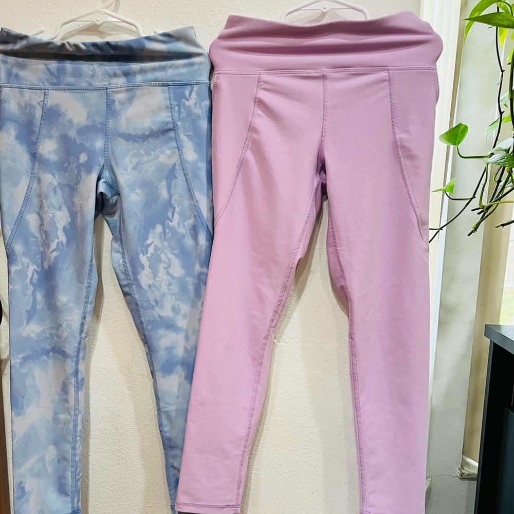 "Bundle" Two Old Navy Active PowerSoft High-Rise Go-Dry leggings for girls